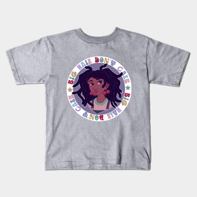 Big Hair Don't Care Kids T-Shirt by Simkray